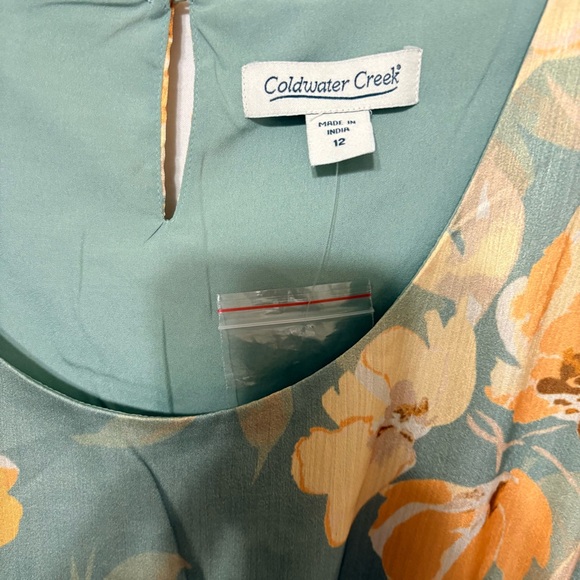 Coldwater Creek brand NWOT sleeveless floral lined dress. - Picture 4 of 10
